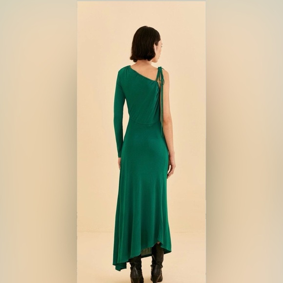 Farm Rio Emerald One Shoulder Midi Dress NWT Size M - Picture 6 of 8